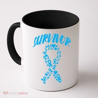 Survivor Light Blue Ribbon Prostate Cancer Awareness Meaningful Gift Coffee Mug