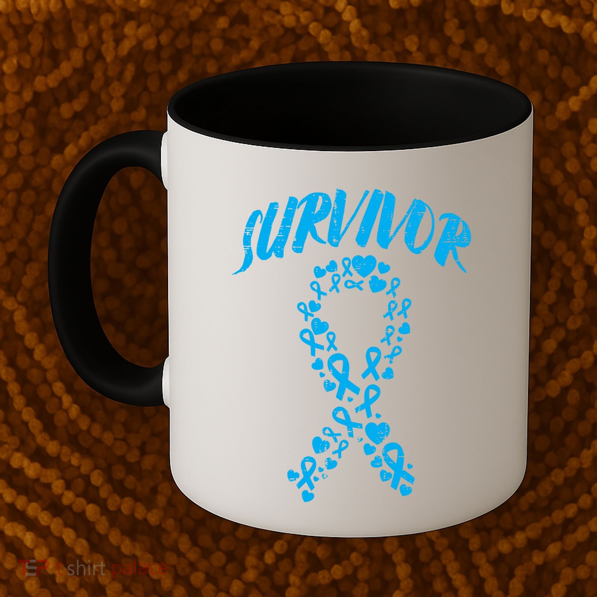 Survivor Light Blue Ribbon Prostate Cancer Awareness Meaningful Gift Coffee Mug