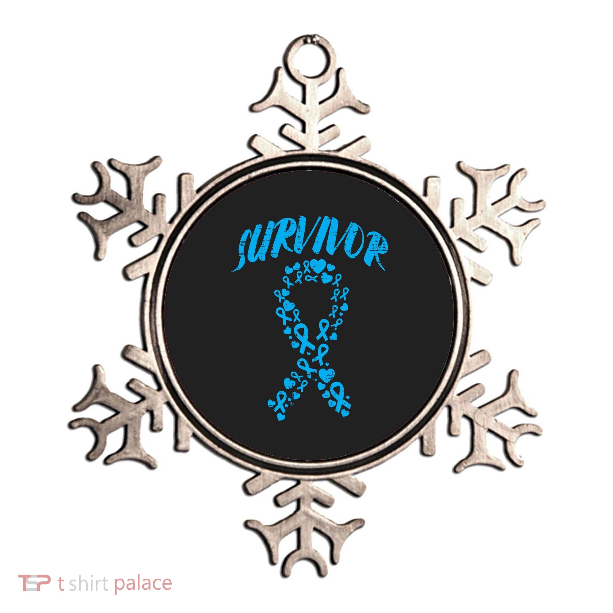 Survivor Light Blue Ribbon Prostate Cancer Awareness Meaningful Gift Ornament