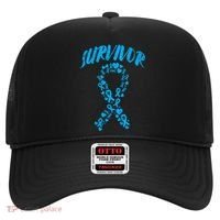 Survivor Light Blue Ribbon Prostate Cancer Awareness Meaningful Gift Hat thumb 0