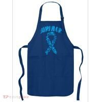Survivor Light Blue Ribbon Prostate Cancer Awareness Meaningful Gift Apron thumb 0