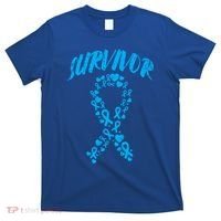 Survivor Light Blue Ribbon Prostate Cancer Awareness Meaningful Gift T-Shirt thumb 0