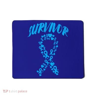 Survivor Light Blue Ribbon Prostate Cancer Awareness Meaningful Gift Mousepad