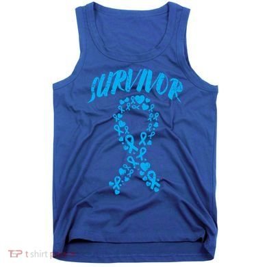 Survivor Light Blue Ribbon Prostate Cancer Awareness Meaningful Gift Tank Top