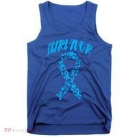 Survivor Light Blue Ribbon Prostate Cancer Awareness Meaningful Gift Tank Top thumb 0