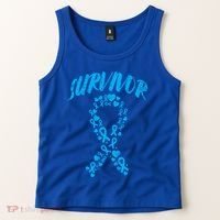 Survivor Light Blue Ribbon Prostate Cancer Awareness Meaningful Gift Tank Top thumb 2