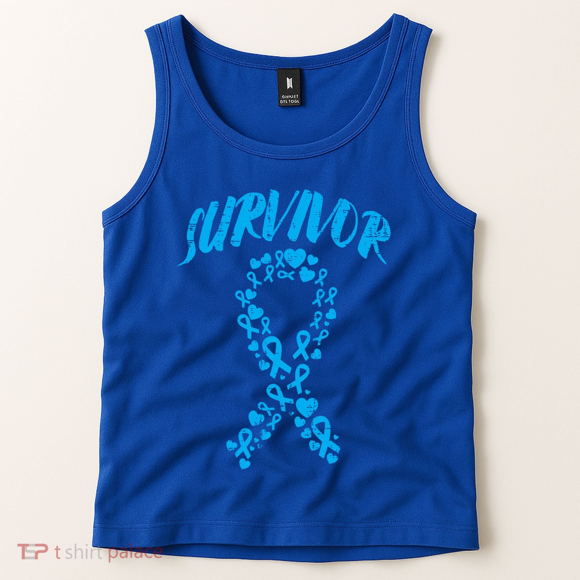 Survivor Light Blue Ribbon Prostate Cancer Awareness Meaningful Gift Tank Top