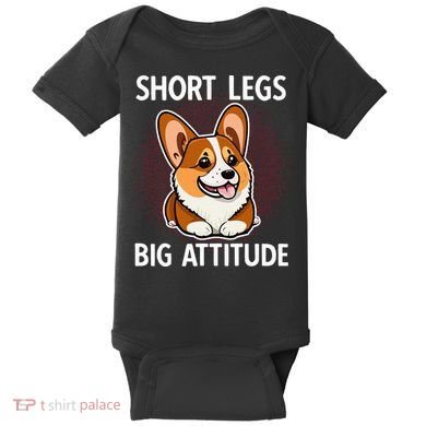 Short Legs Big Attitude Corgi Baby Bodysuit