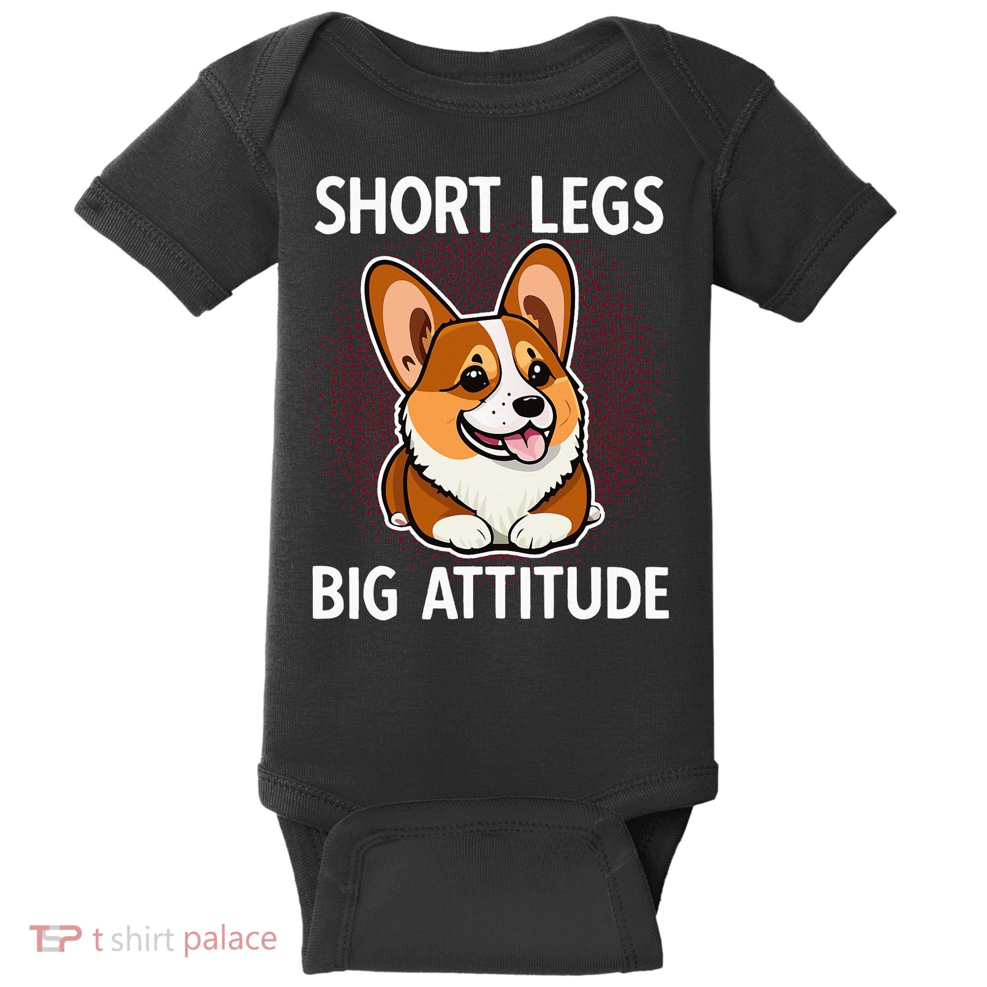 Short Legs Big Attitude Corgi Baby Bodysuit