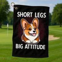 Short Legs Big Attitude Corgi Golf Towel thumb 1