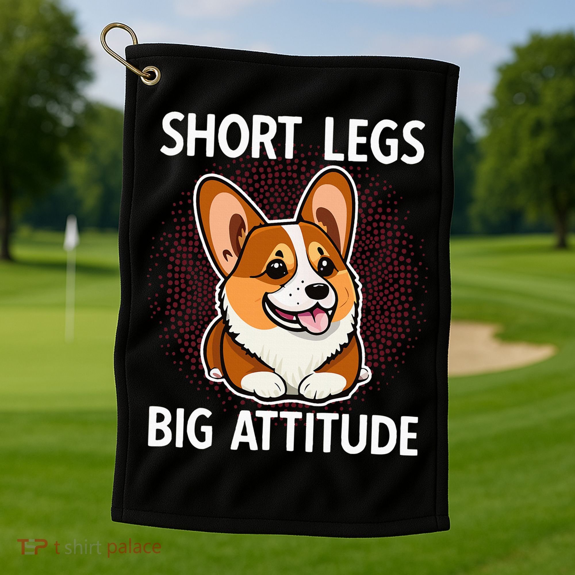 Short Legs Big Attitude Corgi Golf Towel