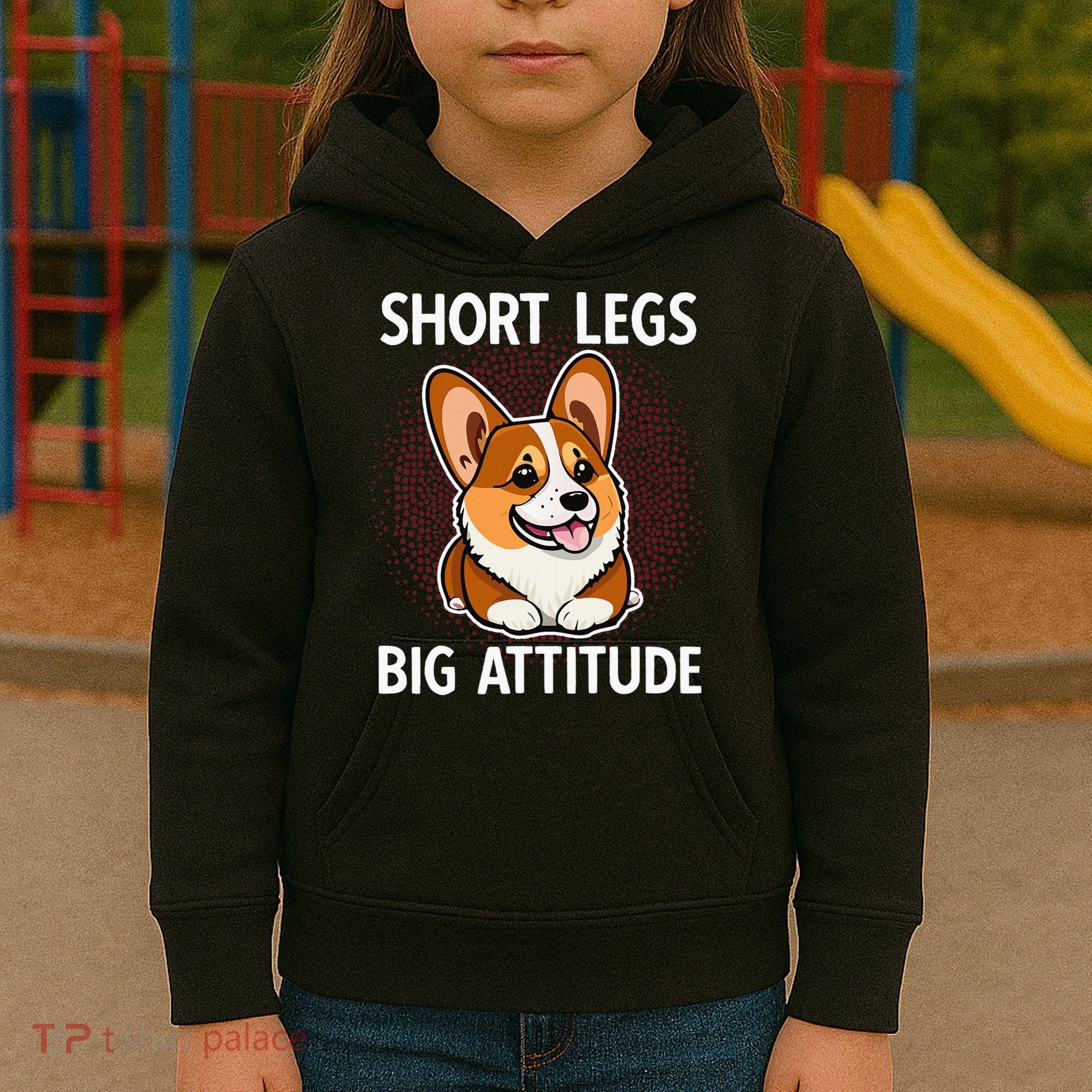 Short Legs Big Attitude Corgi Kids Hoodie