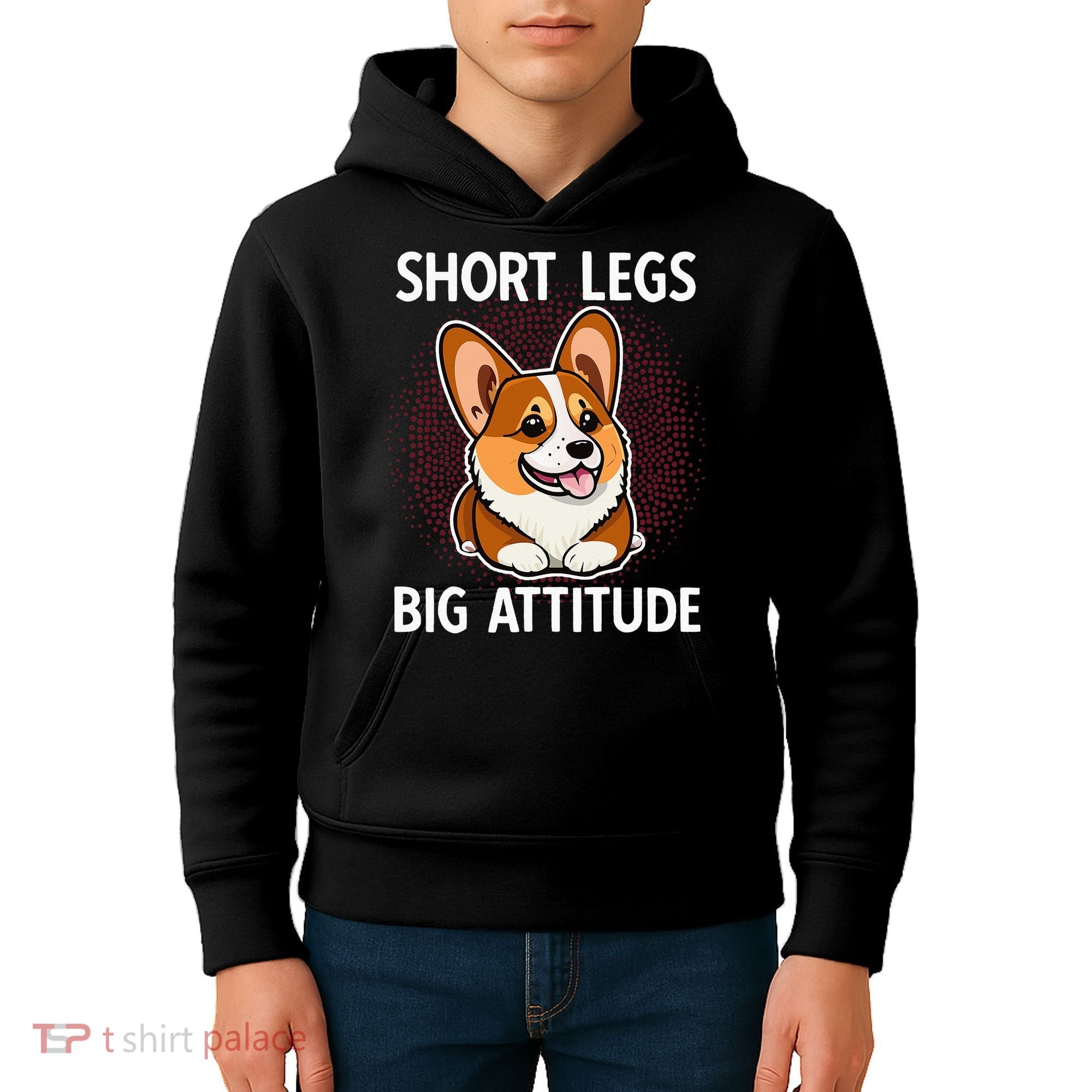 Short Legs Big Attitude Corgi Kids Hoodie