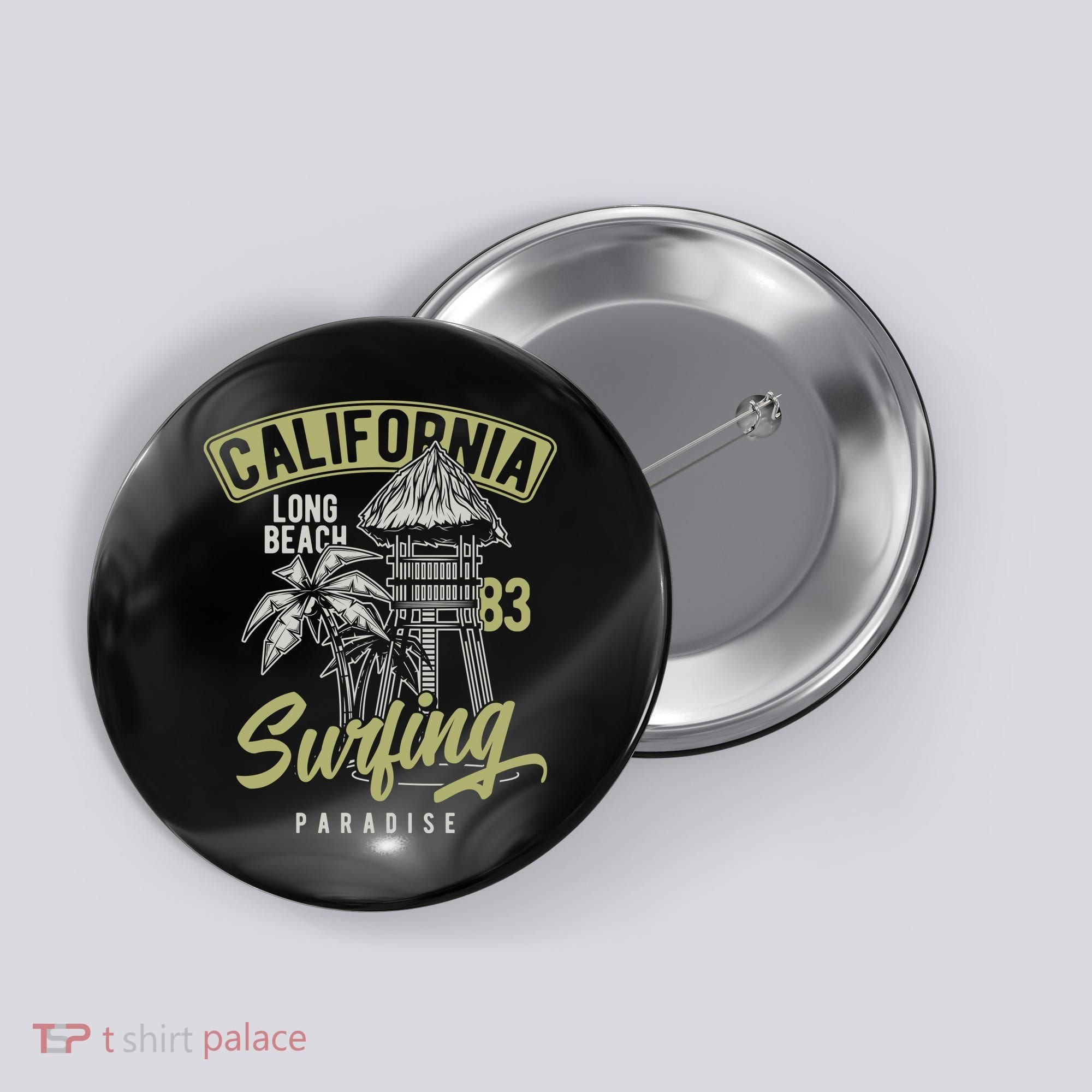 Surfing Long Beach California Button