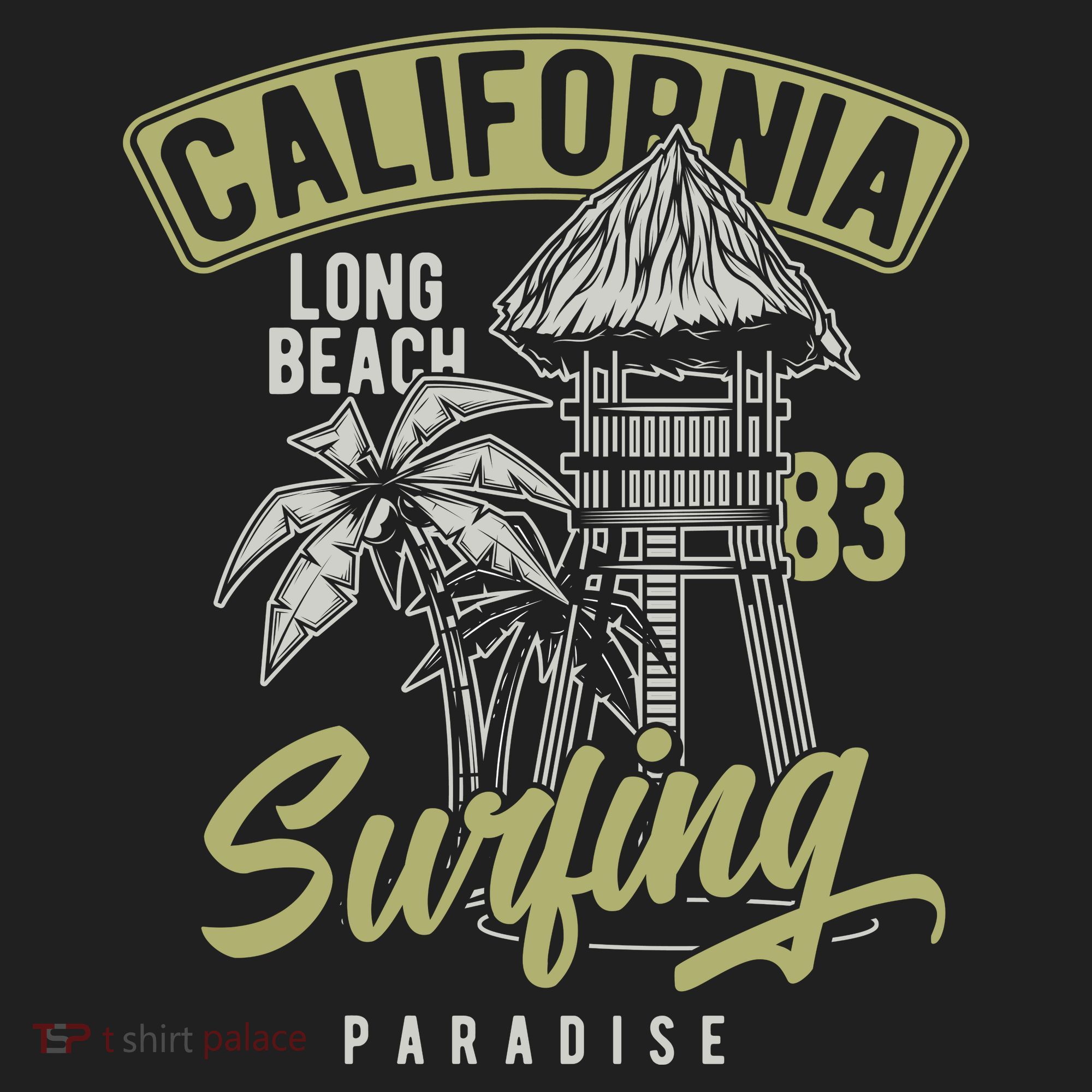 Surfing Long Beach California Golf Towel