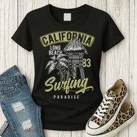 Surfing Long Beach California Women's T-Shirt thumb 3
