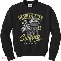 Surfing Long Beach California Kids Sweatshirt thumb 0