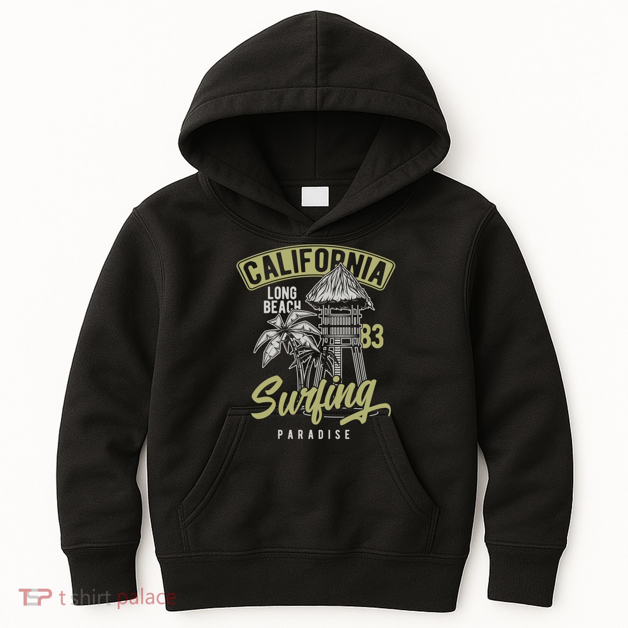 Surfing Long Beach California Kids Hoodie