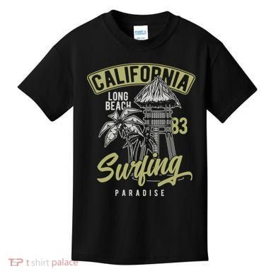 Surfing Long Beach California Kids T-Shirt