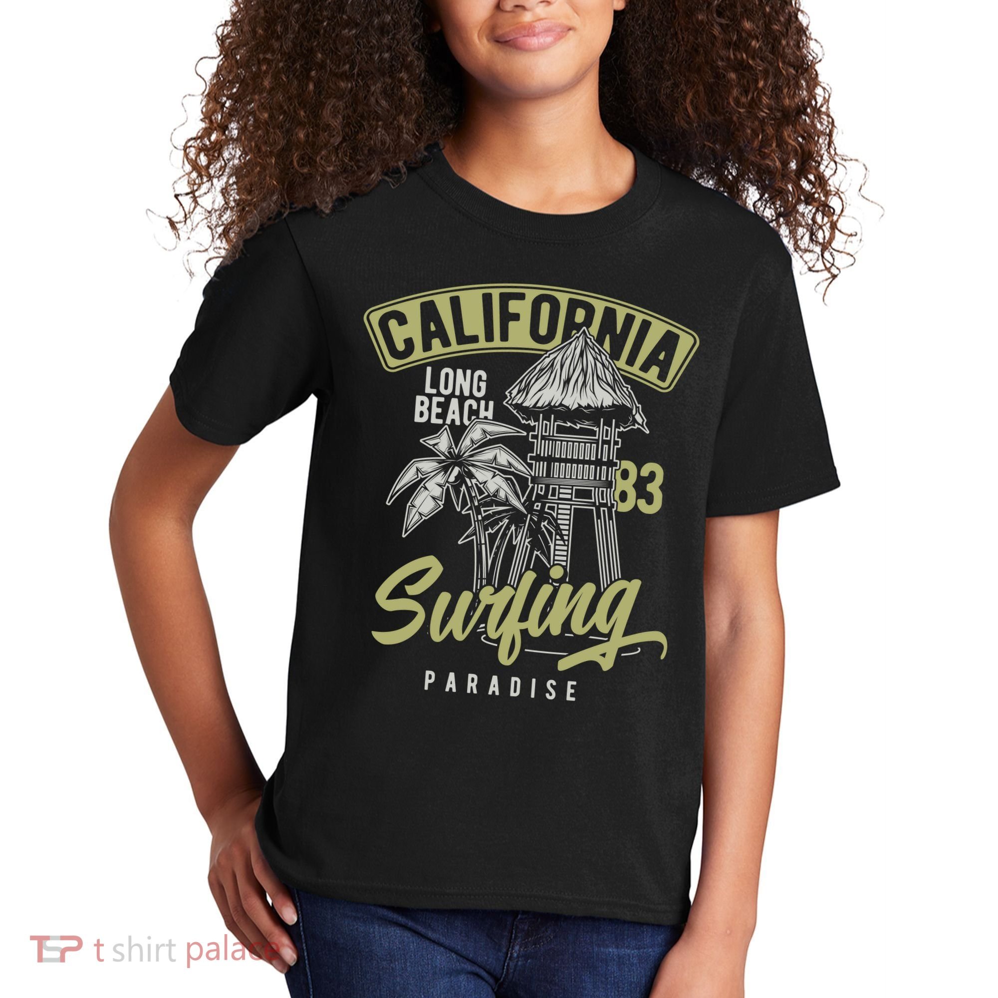 Surfing Long Beach California Kids T-Shirt