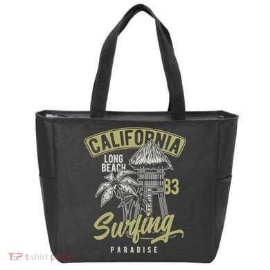 Surfing Long Beach California Tote Bag