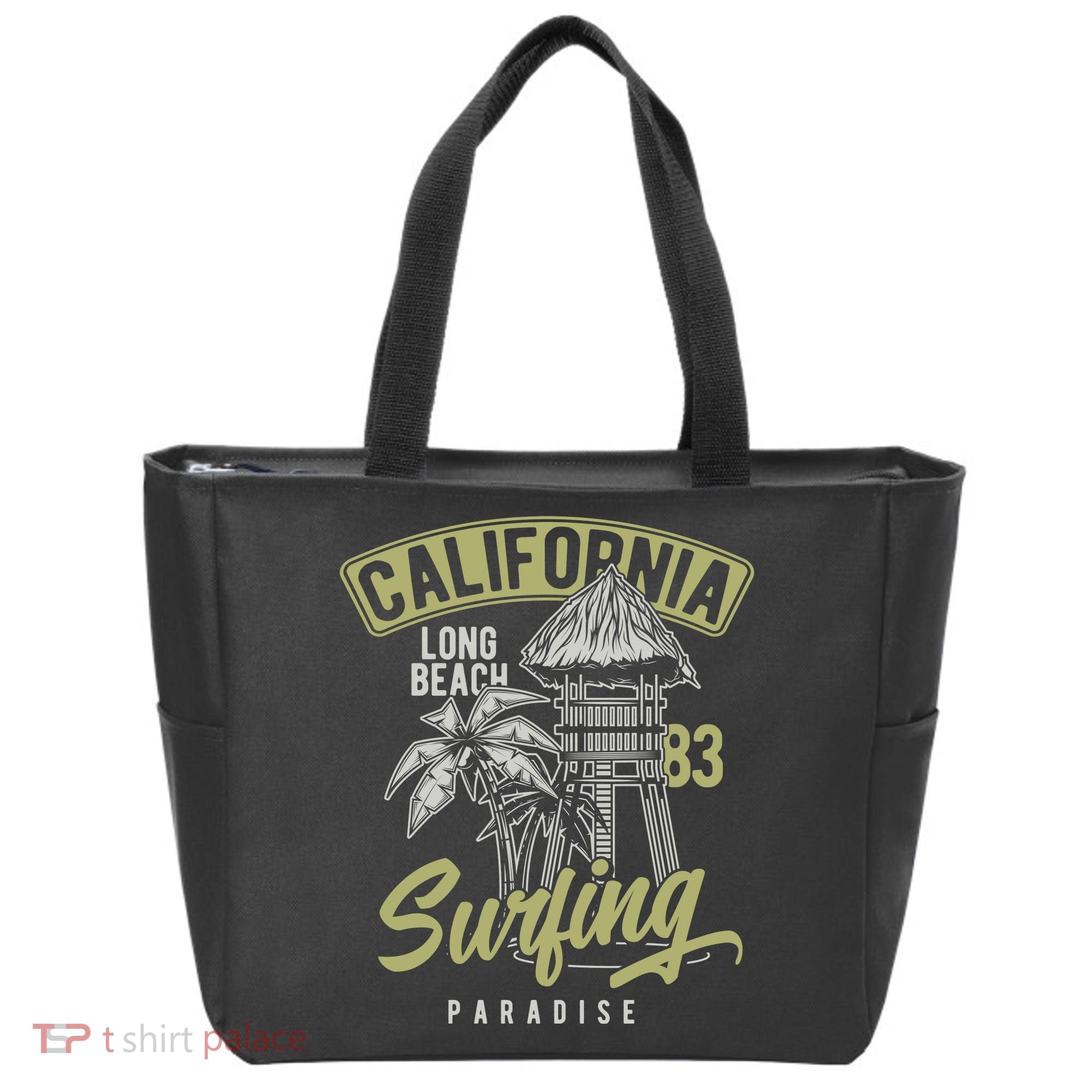 Surfing Long Beach California Tote Bag