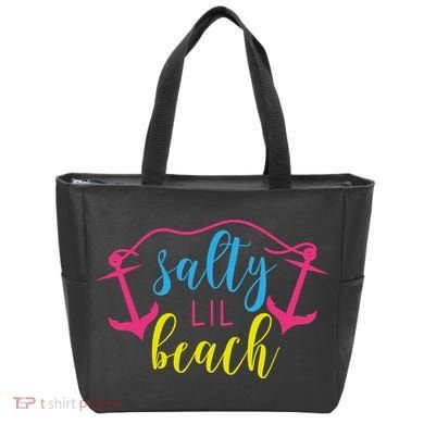 Salty Lil Beach Funny Vacation Tote Bag