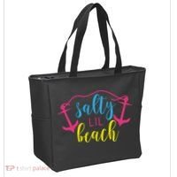 Salty Lil Beach Funny Vacation Tote Bag thumb 2