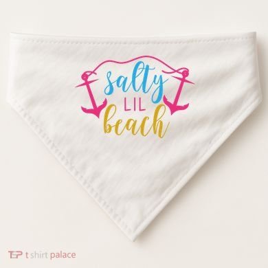 Salty Lil Beach Funny Vacation USA-Made Doggie Bandana