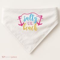Salty Lil Beach Funny Vacation USA-Made Doggie Bandana thumb 0