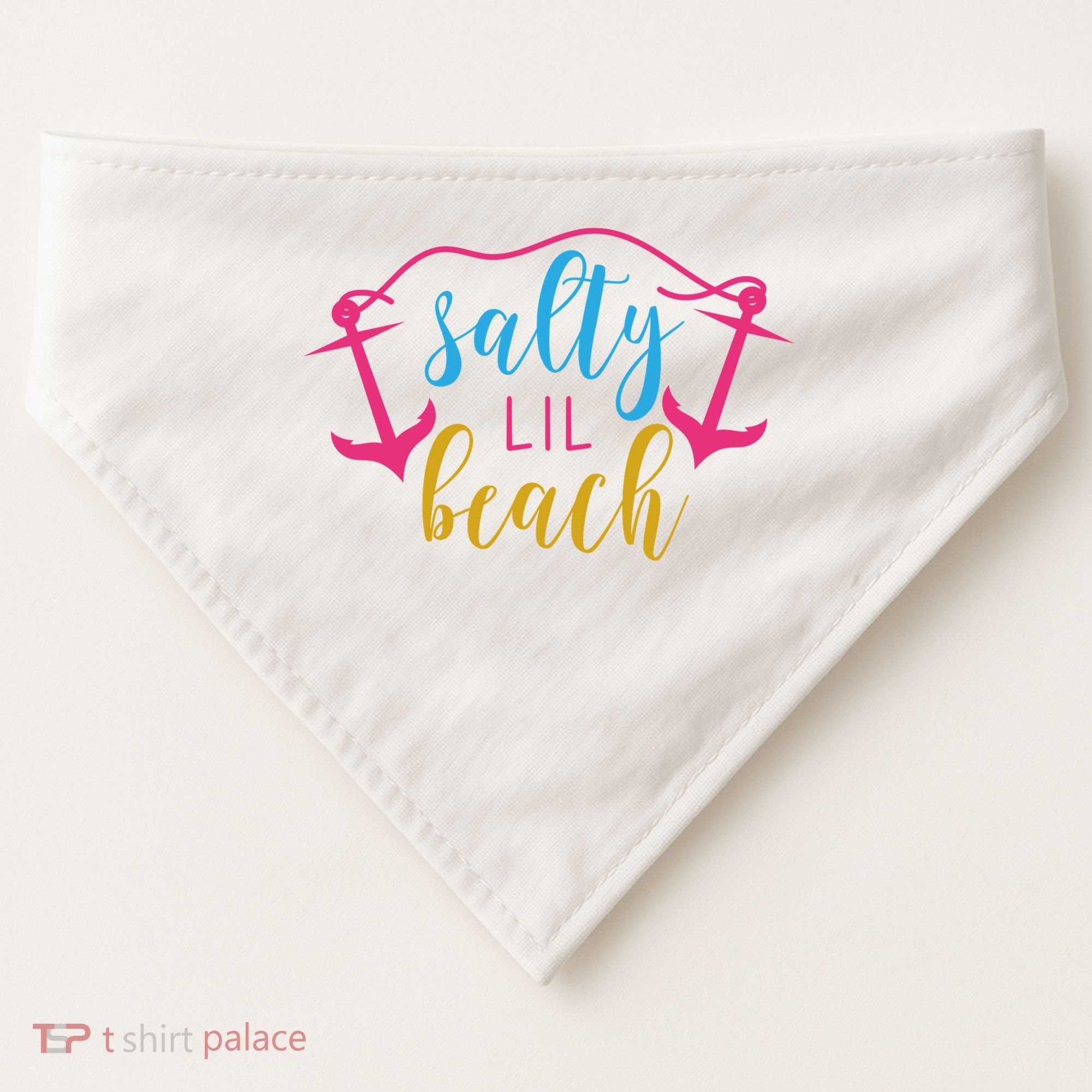 Salty Lil Beach Funny Vacation USA-Made Doggie Bandana
