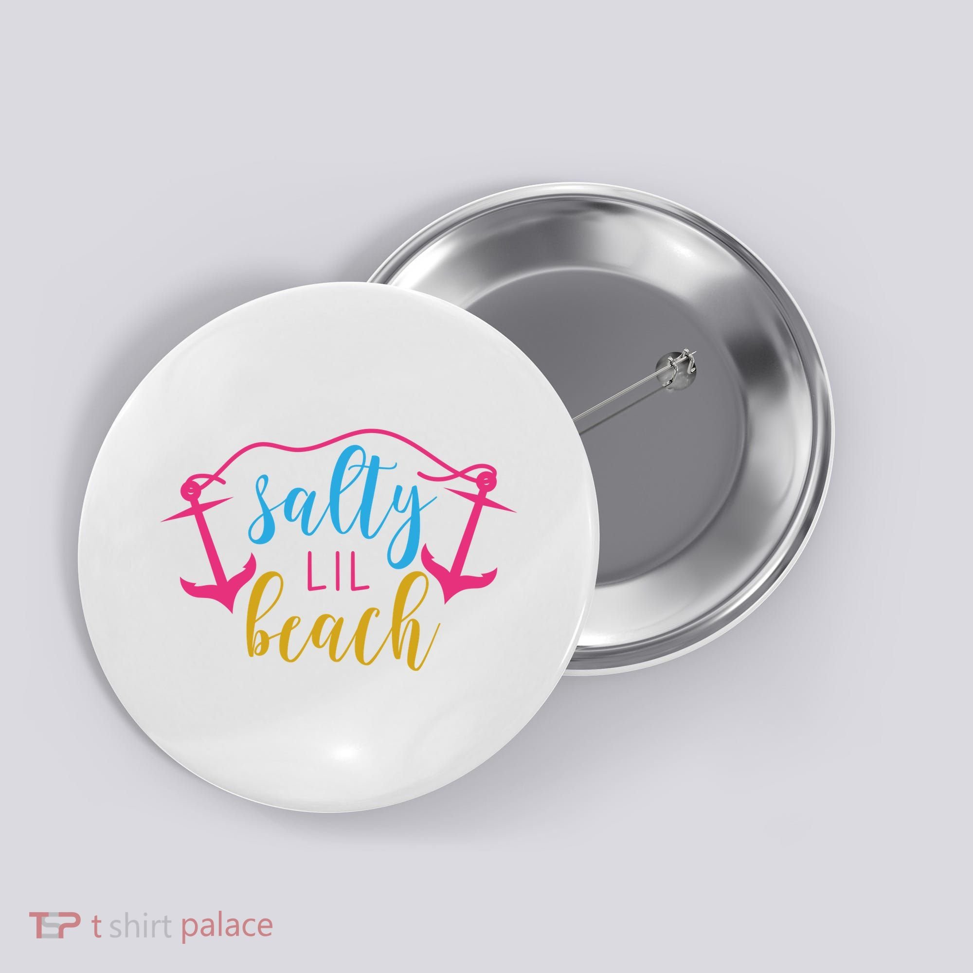 Salty Lil Beach Funny Vacation Button