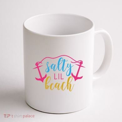 Salty Lil Beach Funny Vacation Coffee Mug back