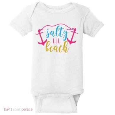 Salty Lil Beach Funny Vacation Baby Bodysuit