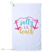 Salty Lil Beach Funny Vacation Golf Towel thumb 0
