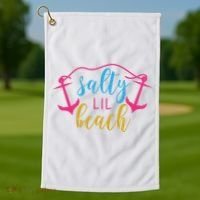 Salty Lil Beach Funny Vacation Golf Towel thumb 1