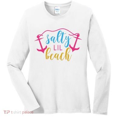 Salty Lil Beach Funny Vacation Women's Long Sleeve Shirt