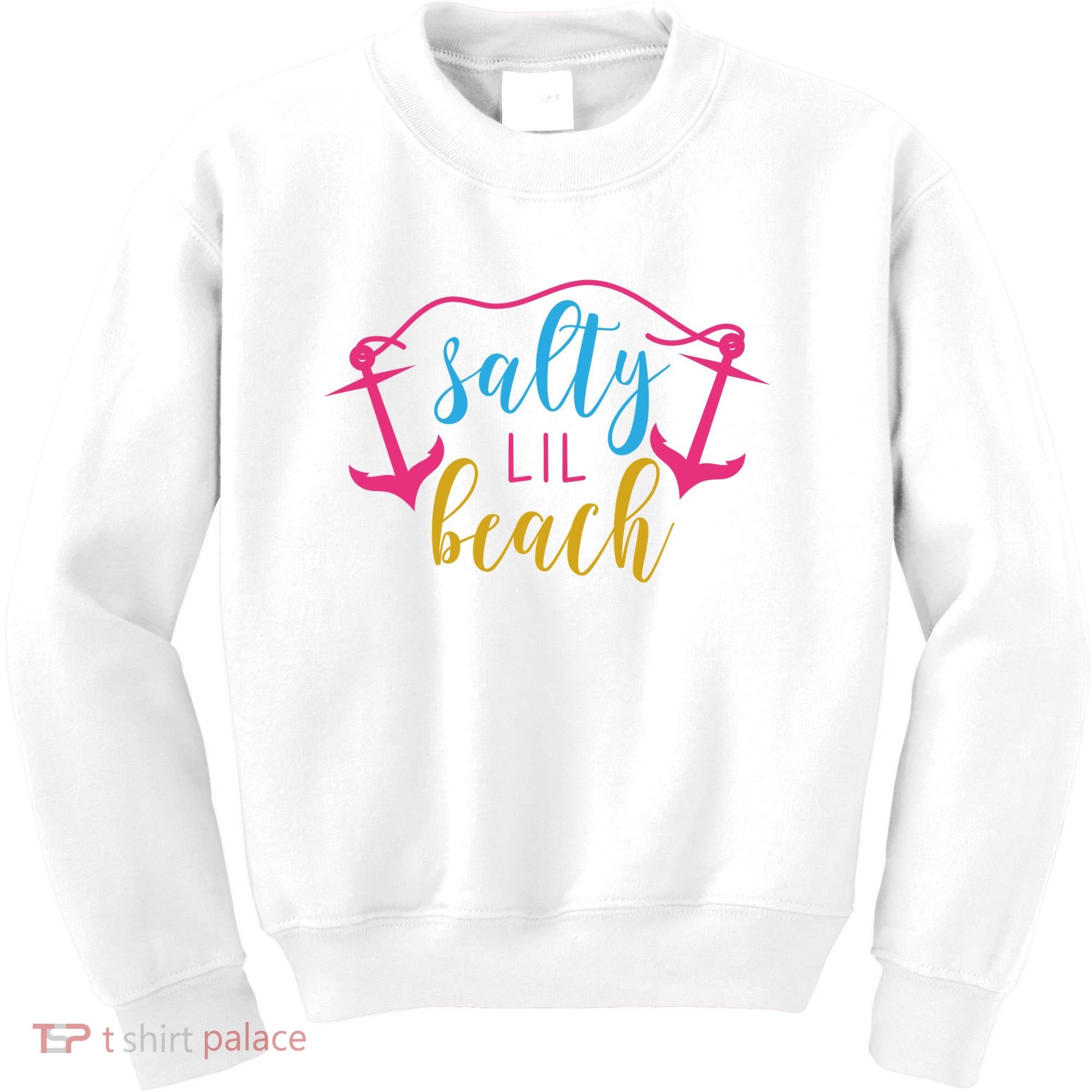 Salty Lil Beach Funny Vacation Kids Sweatshirt