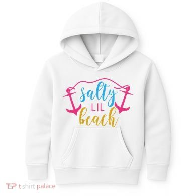 Salty Lil Beach Funny Vacation Kids Hoodie