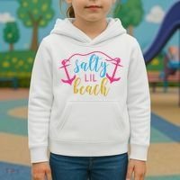 Salty Lil Beach Funny Vacation Kids Hoodie thumb 3