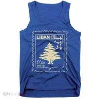 Support Lebanon Beirut Map Lebanese Flag Tank Top thumb 0