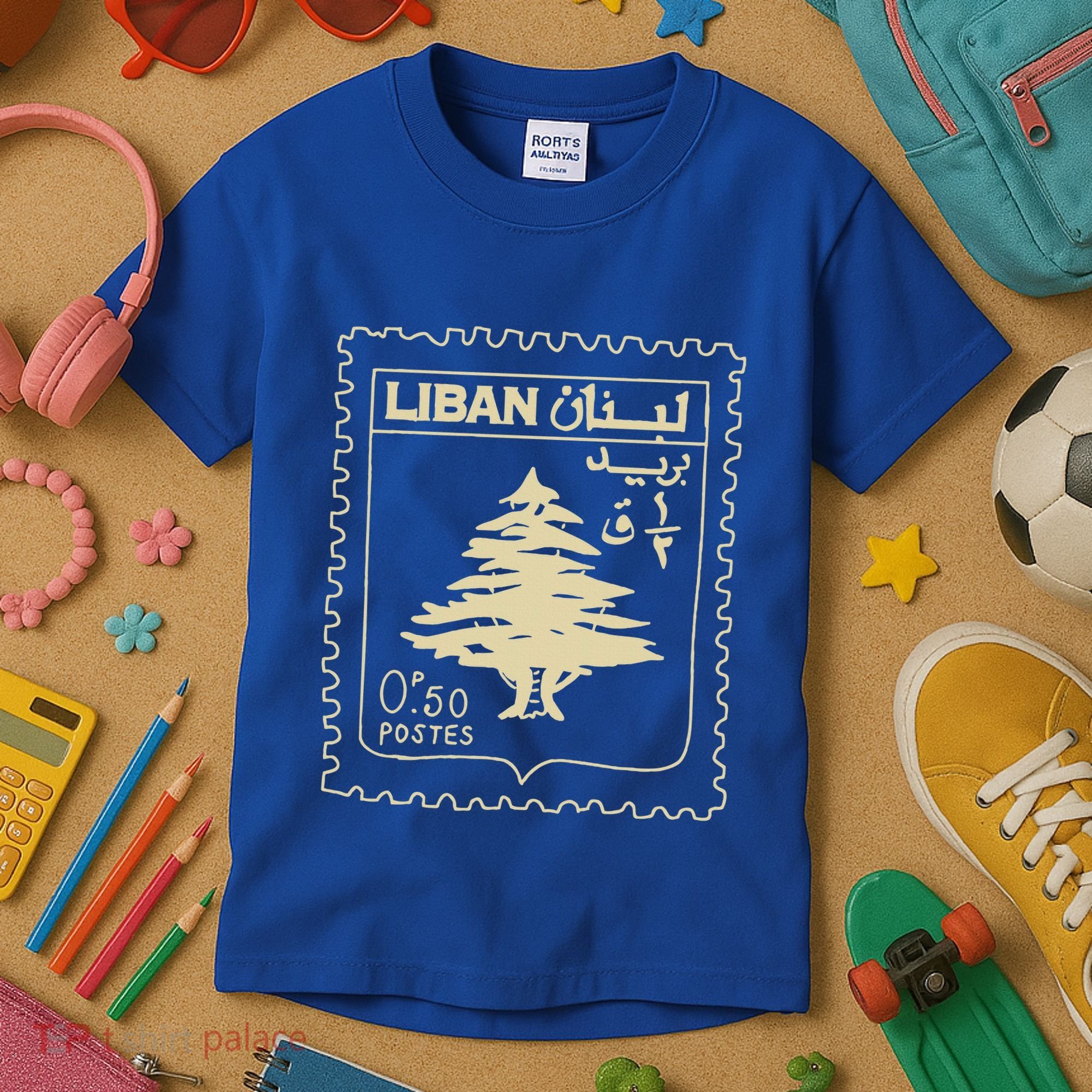 Support Lebanon Beirut Map Lebanese Flag Kids T-Shirt