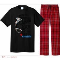 Scrub Life Coffee Scrubs And Rubber Gloves Nurses Week Pajama Set thumb 0