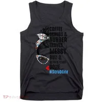 Scrub Life Coffee Scrubs And Rubber Gloves Nurses Week Tank Top thumb 0