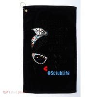 Scrub Life Coffee Scrubs And Rubber Gloves Nurses Week Golf Towel thumb 0