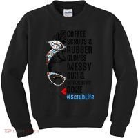 Scrub Life Coffee Scrubs And Rubber Gloves Nurses Week Kids Sweatshirt thumb 0