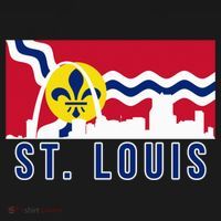 St. Louis City Skyline On St. Louis Fleur De Lis Flag Pullover Hoodie Backpack thumb 2