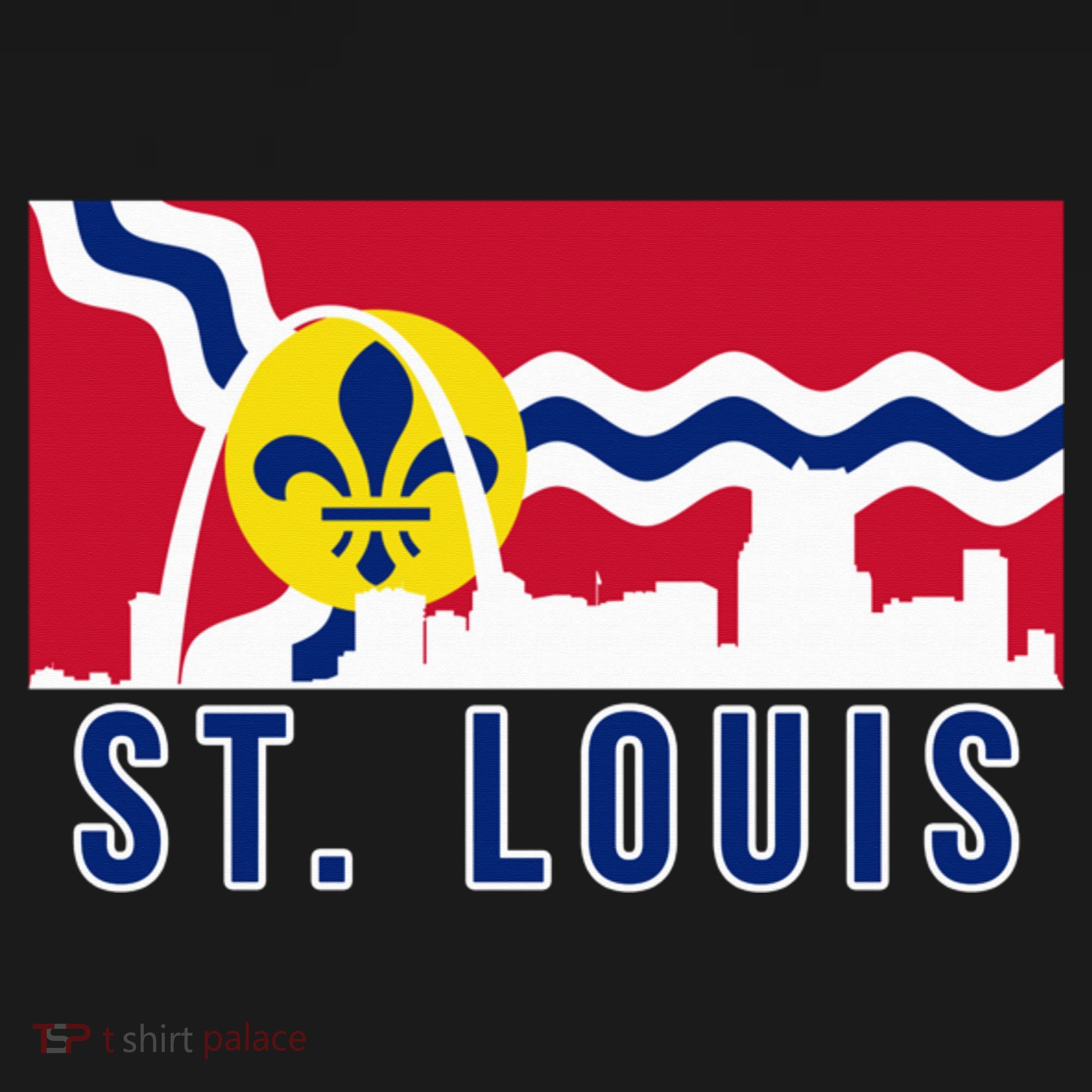 St. Louis City Skyline On St. Louis Fleur De Lis Flag Pullover Hoodie Backpack
