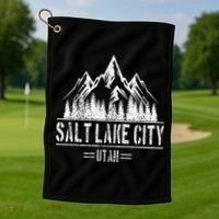 Salt Lake City Utah Mountains Nature Souvenir Golf Towel thumb 1