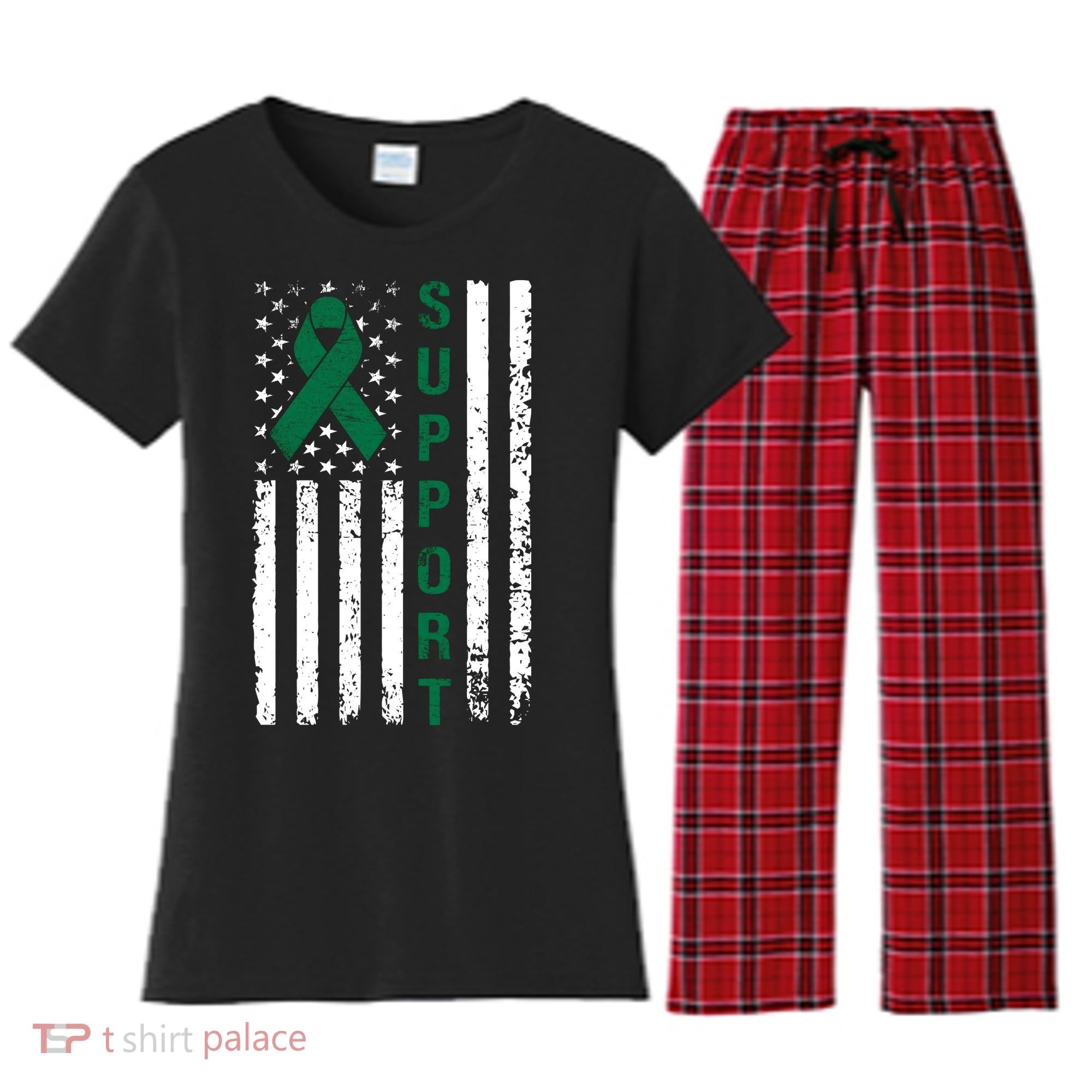 Support Liver Cancer Awareness Women's Flannel Pajama Set